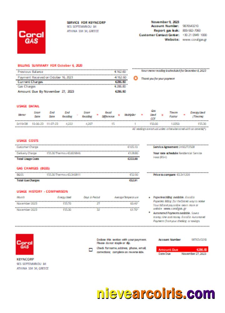 Coral Gas utility business bill